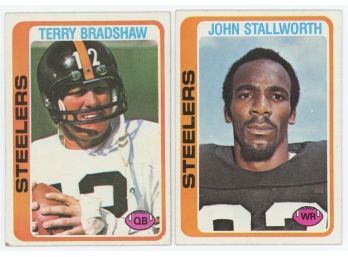 2 1978 Topps Baseball Cards: Terry Bradshaw & John Stallworth