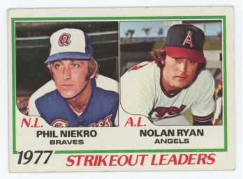 1978 Topps 1977 Strikeout Leaders: Phil Niekro & Nolan Ryan