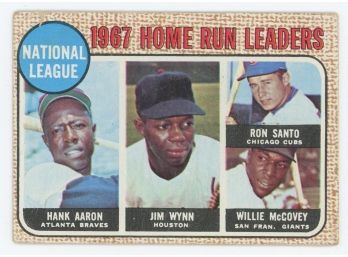 1968 Topps 1967 NL HR Leaders: Hank Aaron, Jim Wynn, Willie McCovey, Ron Santo