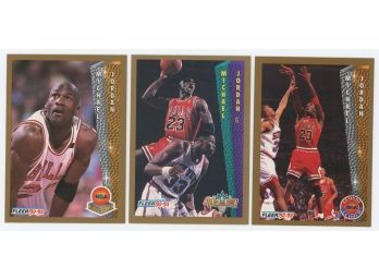 3 1992-93 Fleer Michael Jordan Cards