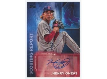 2016 Topps Scouting Report Henry Owens Authentic Autograph Card