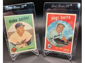 1959 Topps Baseball Yogi Berra And Duke Snider