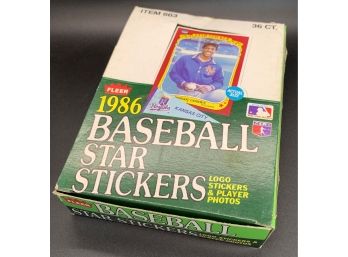 Unopened Wax Box Of 1986 Fleer Baseball Stickers