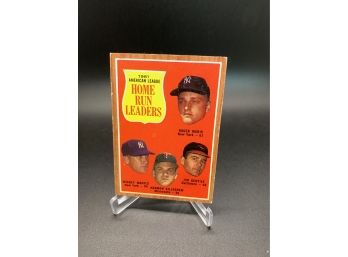 1962 Topps A.L. HR Leaders With Mickey Mantle