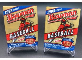 Lot Of (2) 1993 Bowman Baseball Unopened Packs (Possible Derek Jeter Rookie)