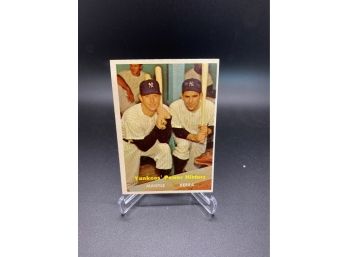 1957 Topps Yankees Power Hitters Mickey Mantle And Yogi Berra