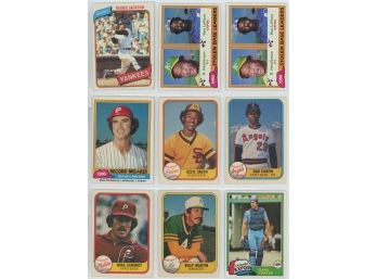 Lot Of 9 Assorted 1980-81 Baseball Cards Featuring HOF