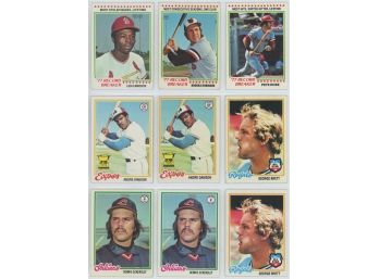 Lot Of 9 1978 Topps Baseball Cards Featuring HOF