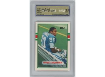 1989 Topps Traded Barry Sanders USA Graded Mint 9.0