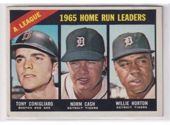 1966 Topps 1965 AL Home Run Leaders: Conigliaro, Cash, Horton