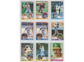 Lot Of 9 1983 Topps Baseball Cards