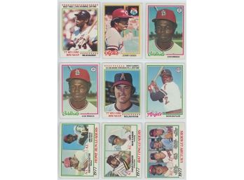 Lot Of 9 1978 Topps Baseball Cards Featuring HOF