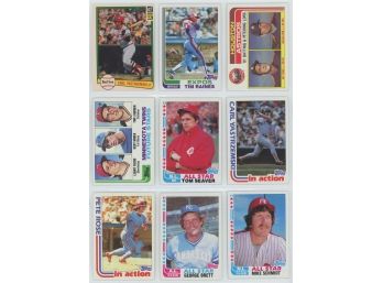 Lot Of 9 Assorted 1982 Baseball Cards Featuring HOF