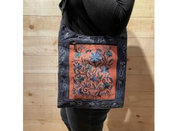 Made In India By RayZ International - Messenger Bag With Floral Embroidery