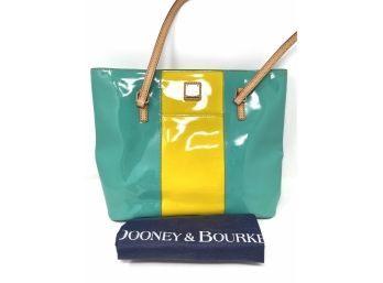 Dooney And Burke Patten Leather Tote Style Handbag With Protective Bag
