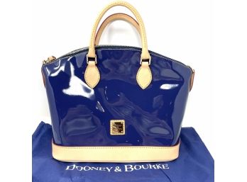 Navy Blue Patent Leather Handbag - Brand New