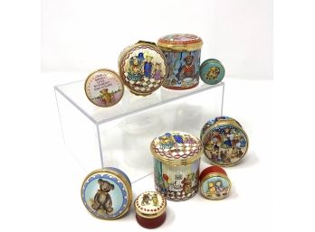 Collection Of Enamel Trinket Boxes - Teddy Bear Themed