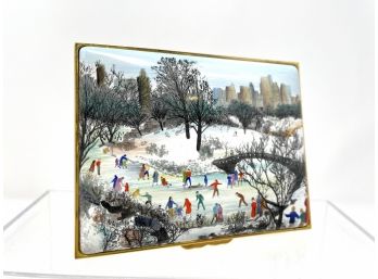 Halcyon Days 'skating In Central Park' Limited Edition Made For Scully & Scully England