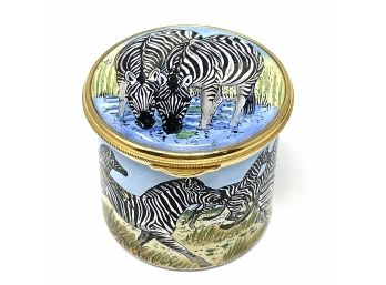 Staffordshire Enamels - Trinket Box - Zebras