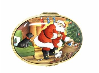 Lucy Zahran And Co - Halcyon Days Enamels - Santa Claus Trinket Box - Limited Edition 39 Of 50