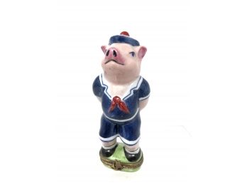 Limoges - Sailor Pig - Hand Painted