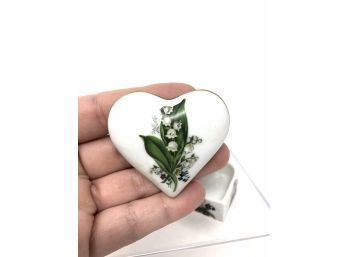 Limoges - Floral Heart - Porcelain Trinket Box