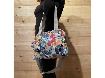 Floral Shoulder Bag By Kipling With Original Included Keychain