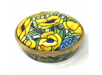 Halcyon Days Enamels Trinket Box - 2006 Stained Glass Look