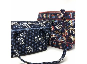 Vintage Vera Bradley Shoulder Bags With Nautical And Bandana Trim Prints