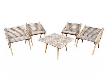 Custom Made Bamboo Patio Chairs And Coffee Table