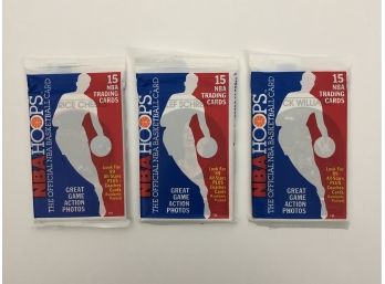 3 Sealed 1989 NBA Hoops Wax Packs