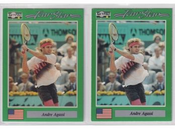 2 1991 Netpro Tour Star Andre Agassi Cards