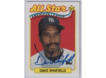 1989 Topps Dave Winfield AL All-Star Autographed