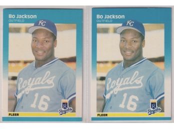 2 1987 Fleer Bo Jackson Rookies