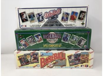 3 Sealed 1990 & 1991 Baseball Sets, Donruss & Upper Deck