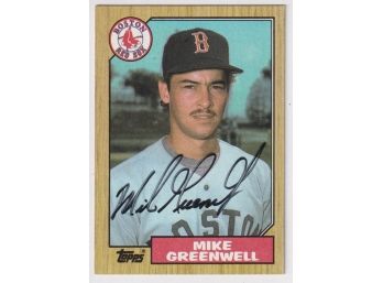 1987 Topps Mike Greenwell Autographed