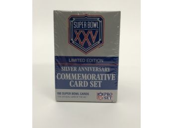 Factory Sealed NFL Pro Set Super Bowl XXV Limited Edition Silver Anniversary Commemorative Card Set