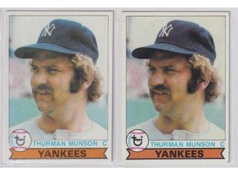 2 1979 Topps Thurman Munson Cards