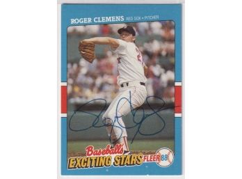 1988 Fleer Baseball's Exciting Stars Roger Clemens Autographed