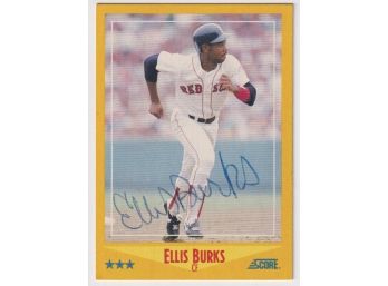 1988 Score Ellis Burks Autographed