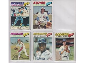 5 1977 Topps Baseball Cards
