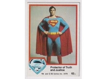 1978 Topps Superman The Movie Protector Of Truth And Justice