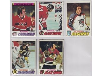 5 1977 Topps Hockey Stars