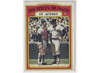 1972 Topps Thurman Munson In Action