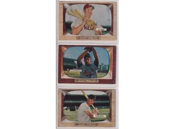 3 1955 Bowman Baseball Cards