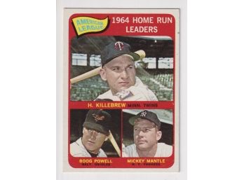1965 Topps Baseball #3 Mickey Mantle & Harmon Killebrew Home Run Leaders