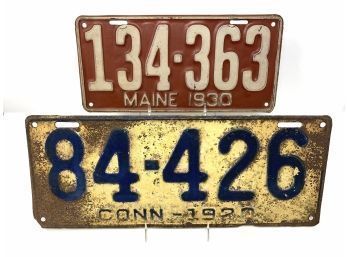 Pair Of Antique License Plates