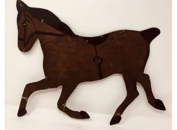 Vintage Folk Painted Horse Metal Die Cut