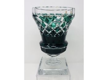 HUGE Vintage Val St Lambert - Belgium - Cut Glass Vase