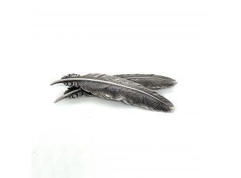 Sterling Feather Brooch